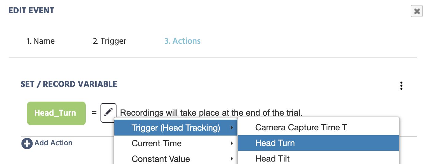 Specifying what physiological aspect of head turning will be recorded for the Head_Turn variable