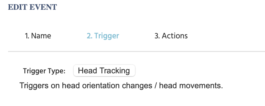 Head Tracking selected as a trigger for an online experiment in Labvanced