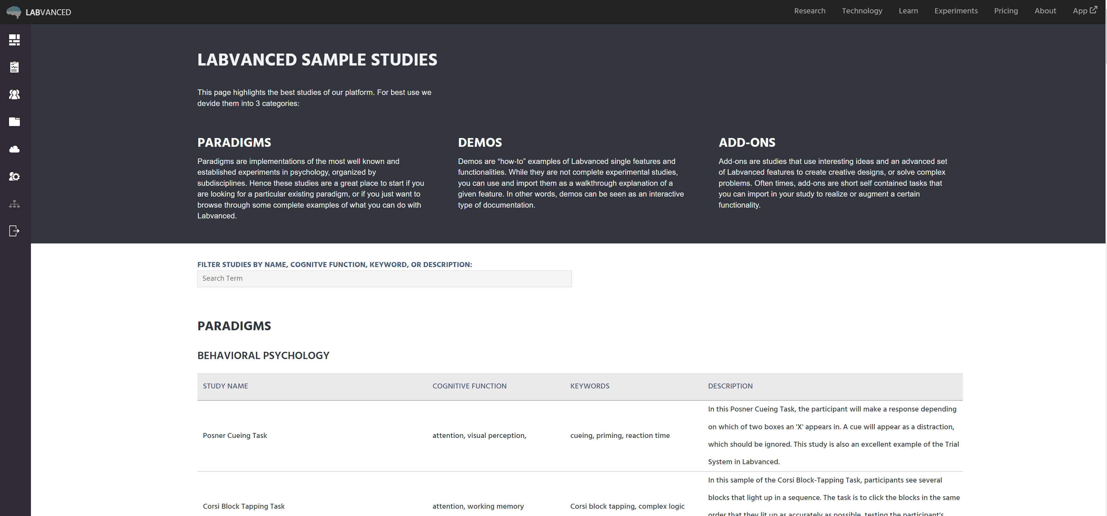 sample studies page