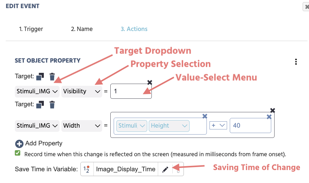 Example of an Object Action in Labvanced.