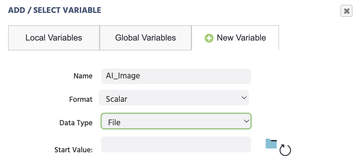 Creando un archivo para almacenar imágenes generadas con IA en Labvanced.