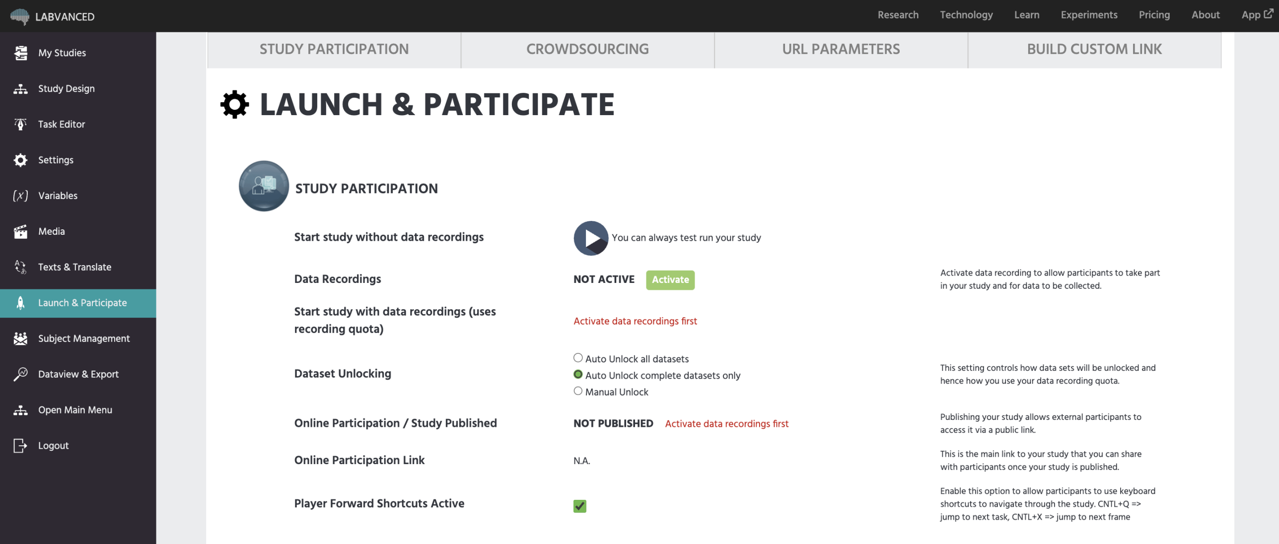 Labvancedのランチ&参加タブのプレビュー.