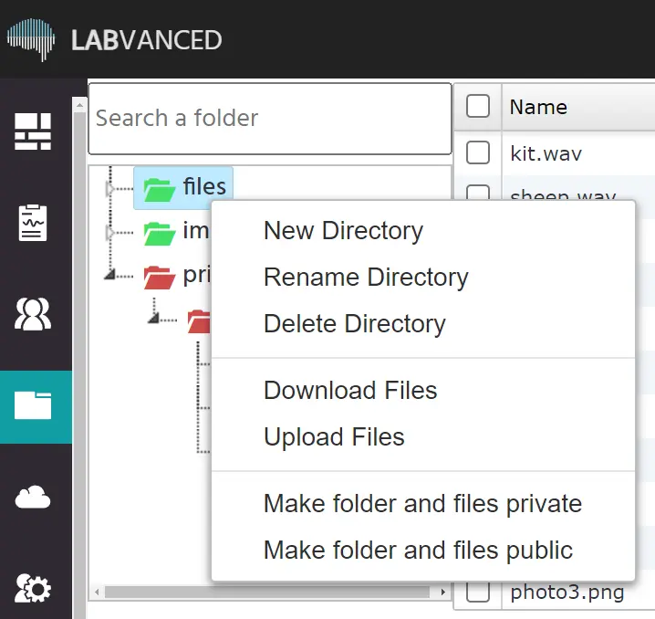 The control menu that appears for organizing your folders when right clicking