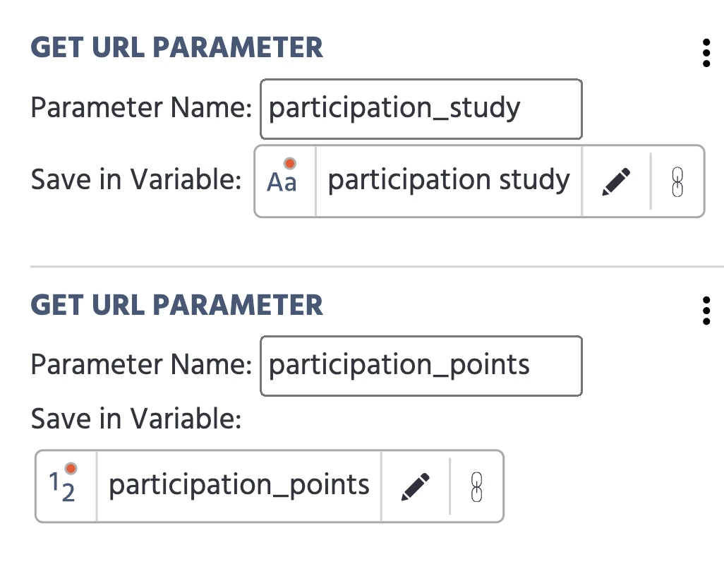 Action pour lire le paramètre d'URL dans une étude intégrée en utilisant l'objet sous-étude.