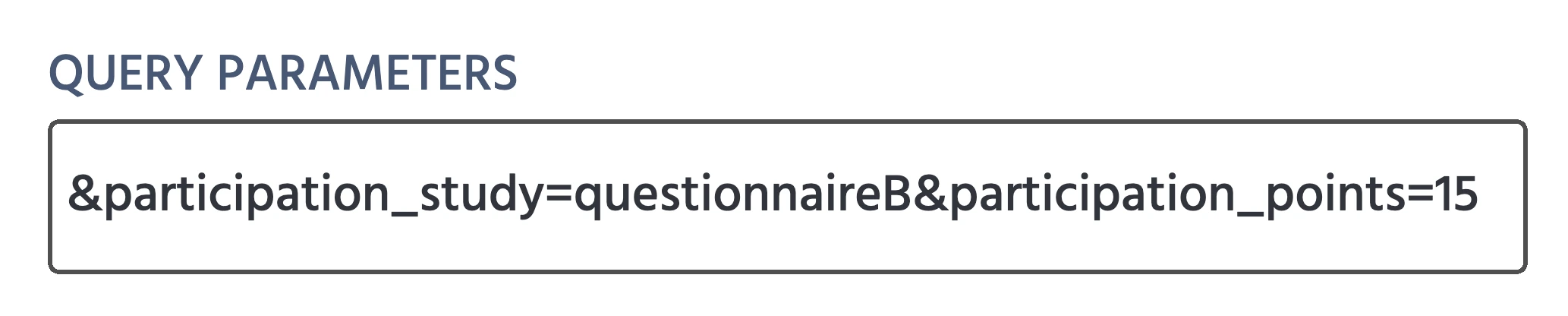 Exemple de paramètre de requête URL pour envoyer des informations de l'étude intégrée à l'étude principale.