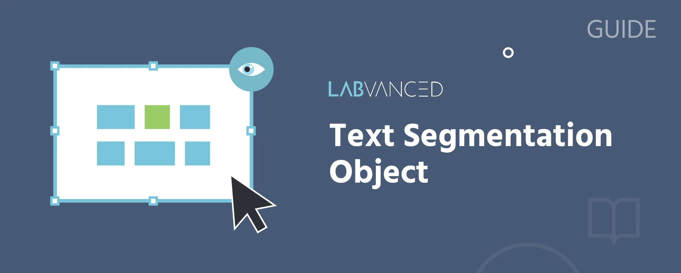 Text Segmentation Object in the Labvanced task editor showing a sentence with a per-word area of interest box around each word