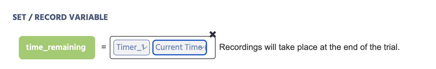 Configuration de l'événement avec une action Créer / Enregistrer Variable lisant la valeur Temps Actuel d'un Objet Timer