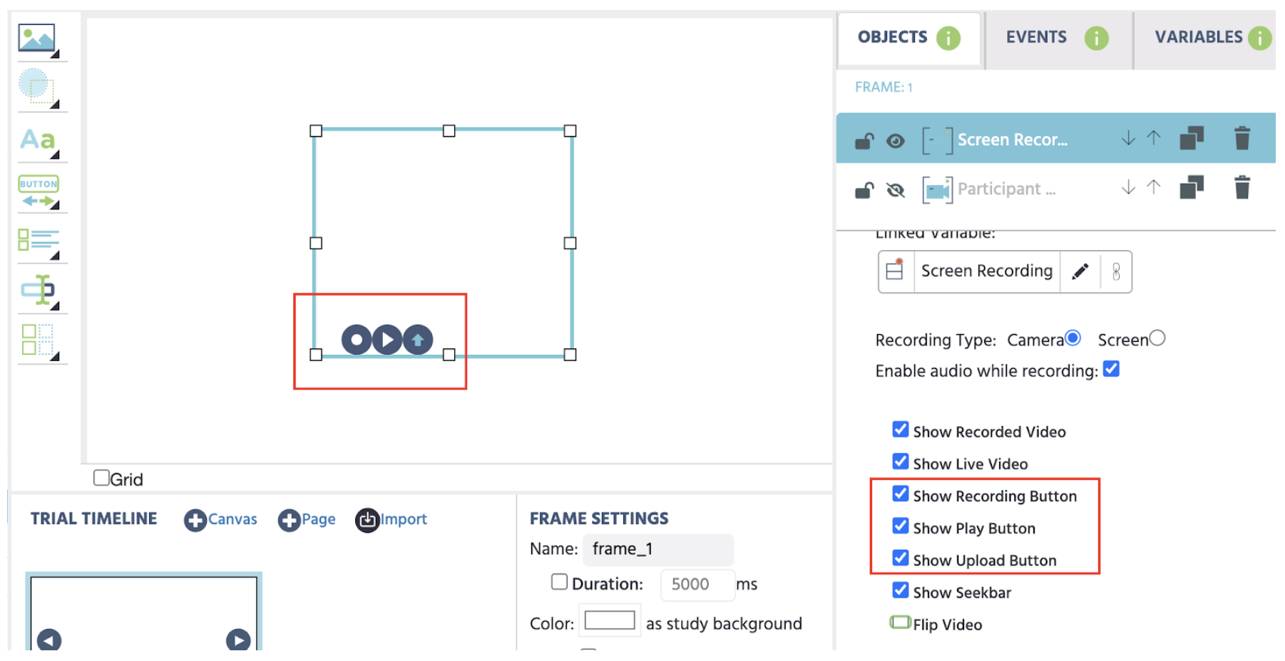 Datos de un estudio incrustado en Labvanced utilizando el Objeto de Subestudio.