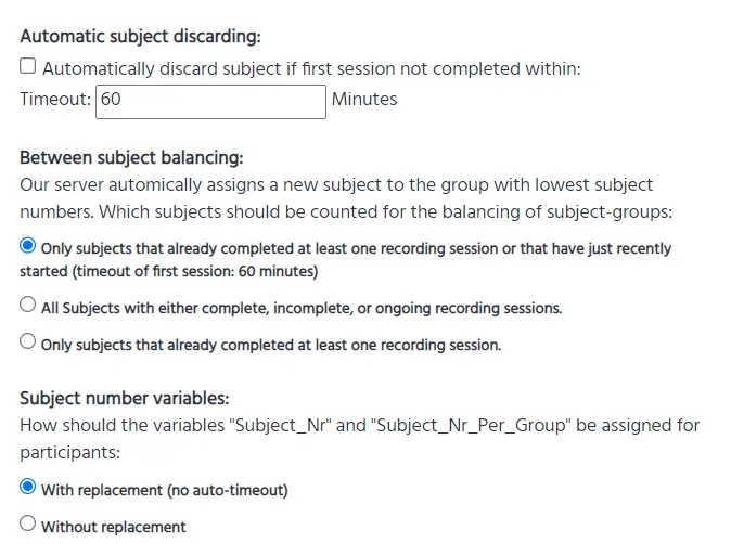 between subject balancing and subject discarding