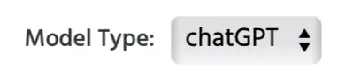 Dropdown-Liste für den Modelltyp