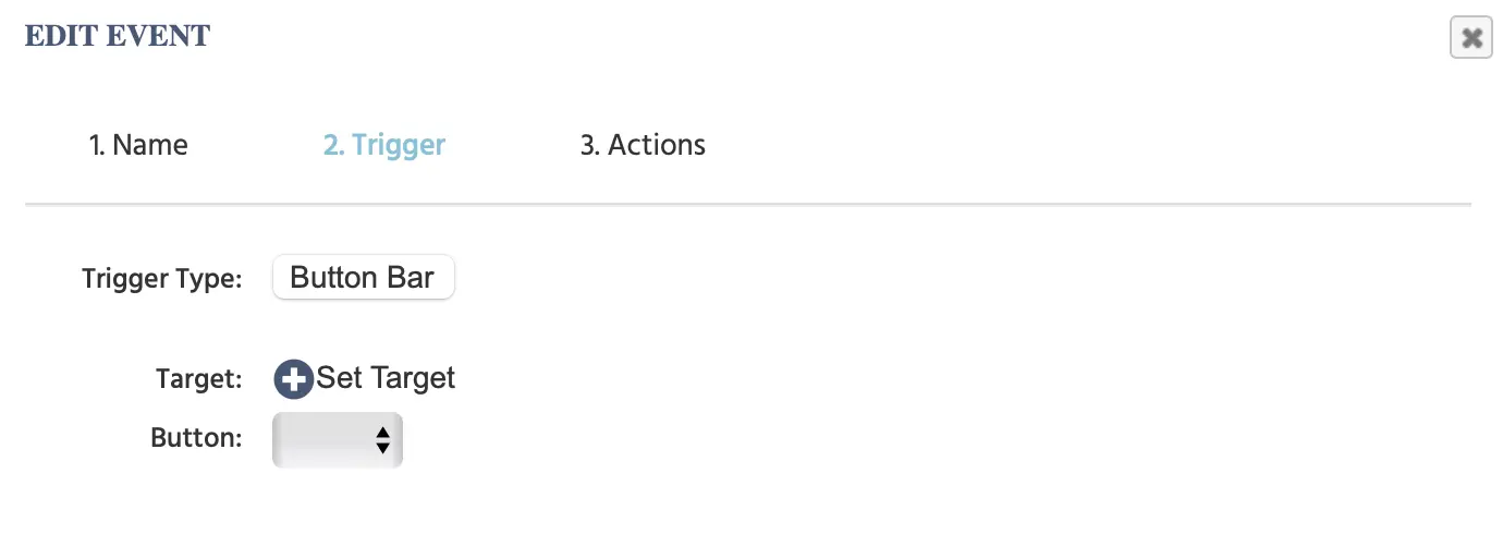 Verfügbare Optionen für den Button-Klick-Trigger