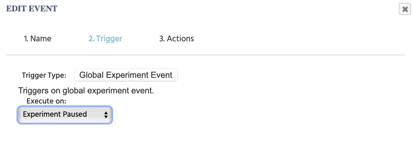Dialogmenü für diesen globalen Trigger