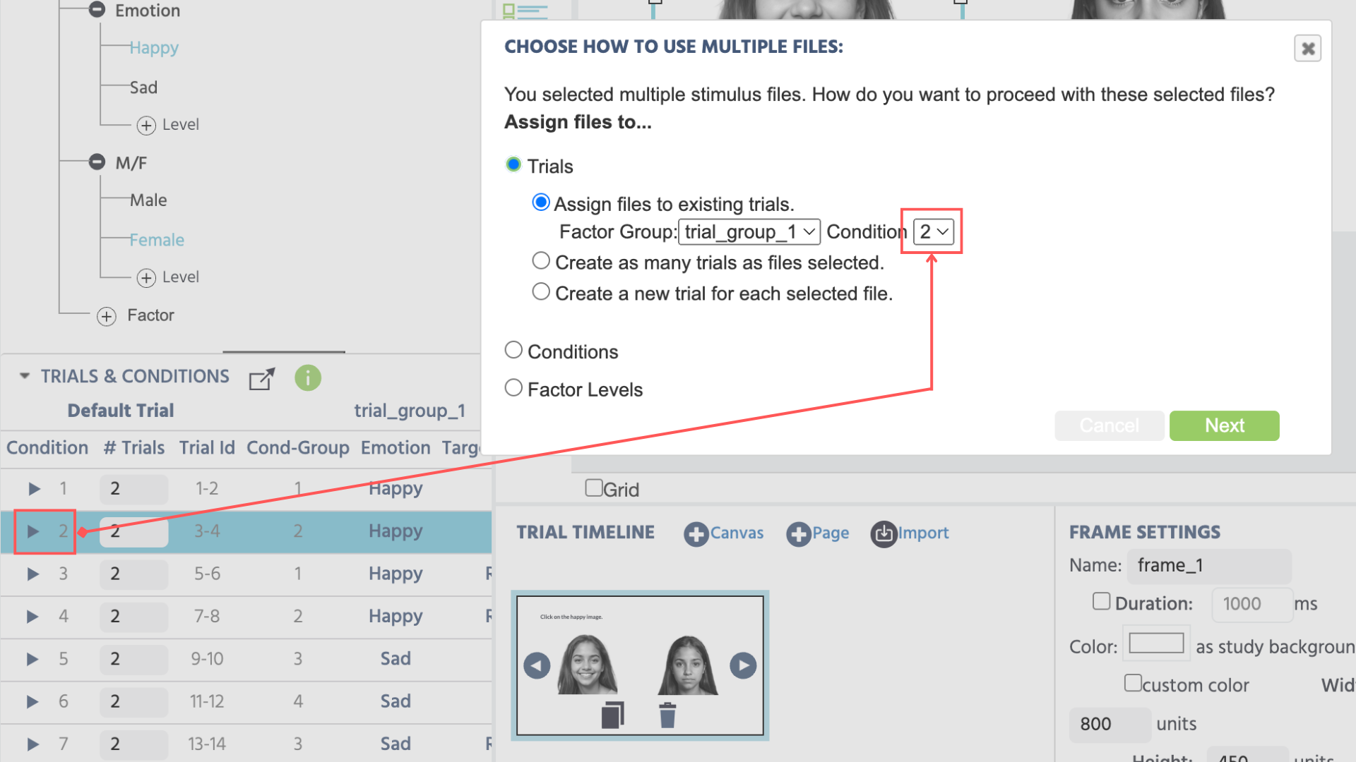 Assigning files to an object in Labvanced.