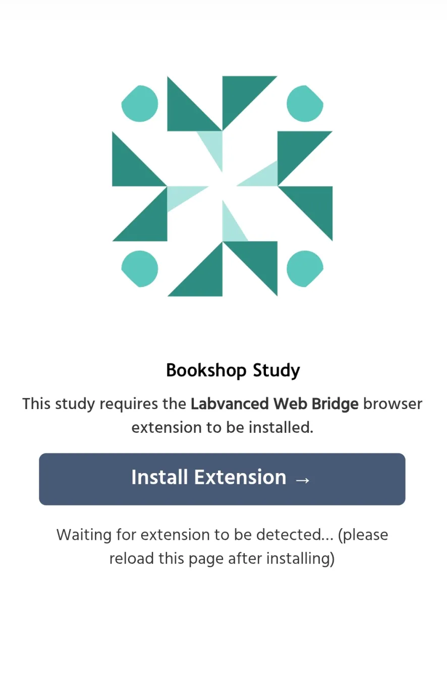 Prompt for participants to install the chrome extension