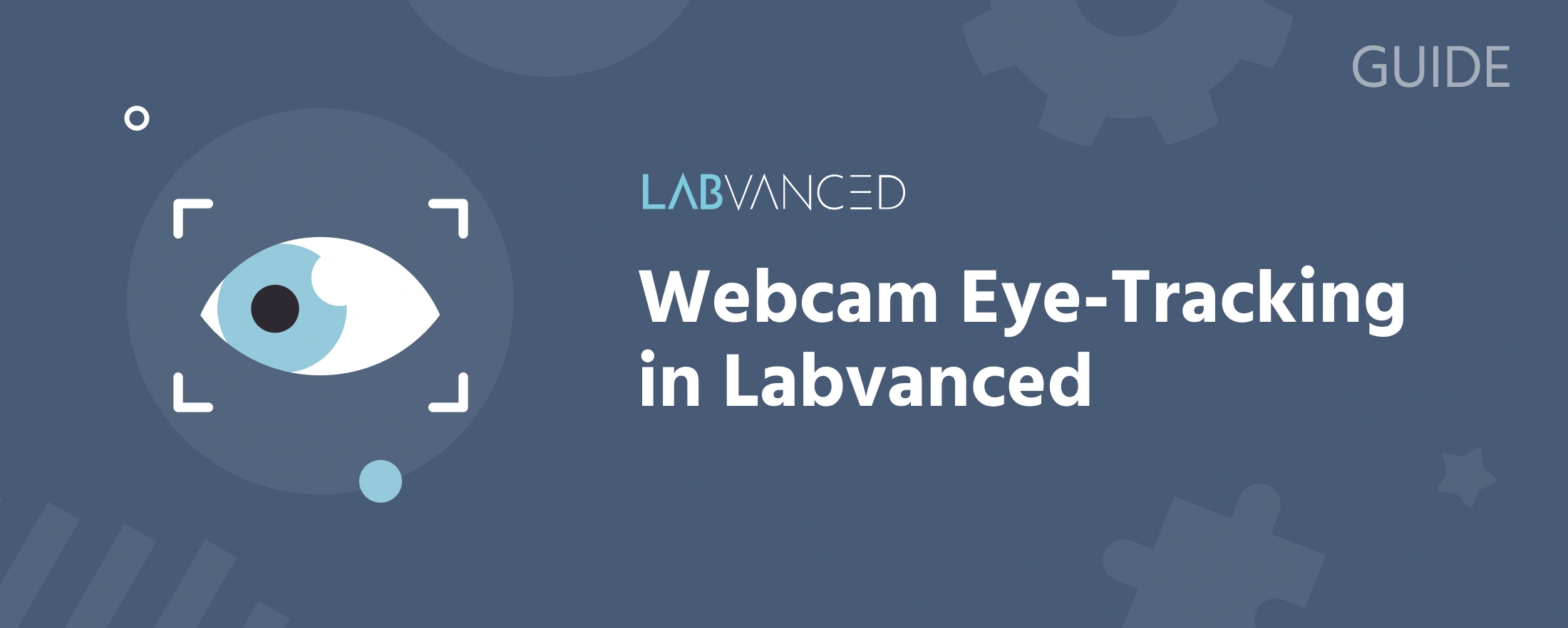 Hero illustration of a participant using webcam eye tracking in a Labvanced study