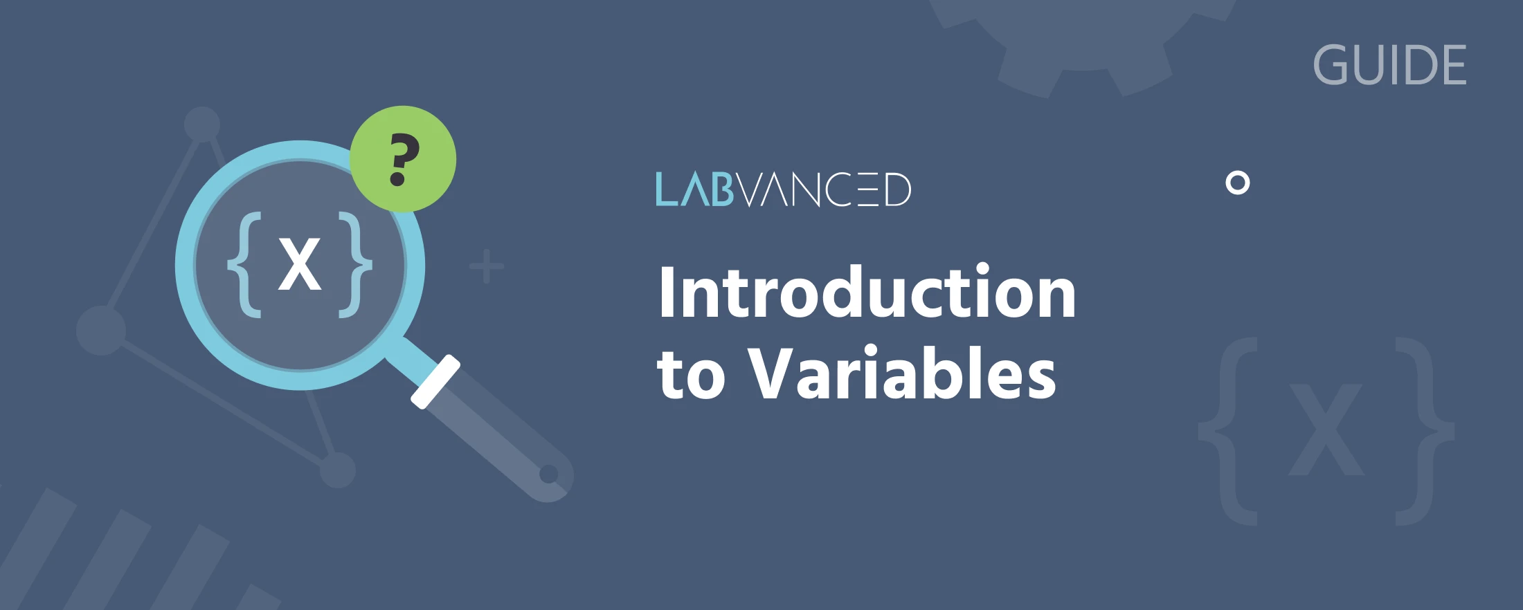 Conceptual illustration of variables as labeled containers holding different data types within an experiment timeline