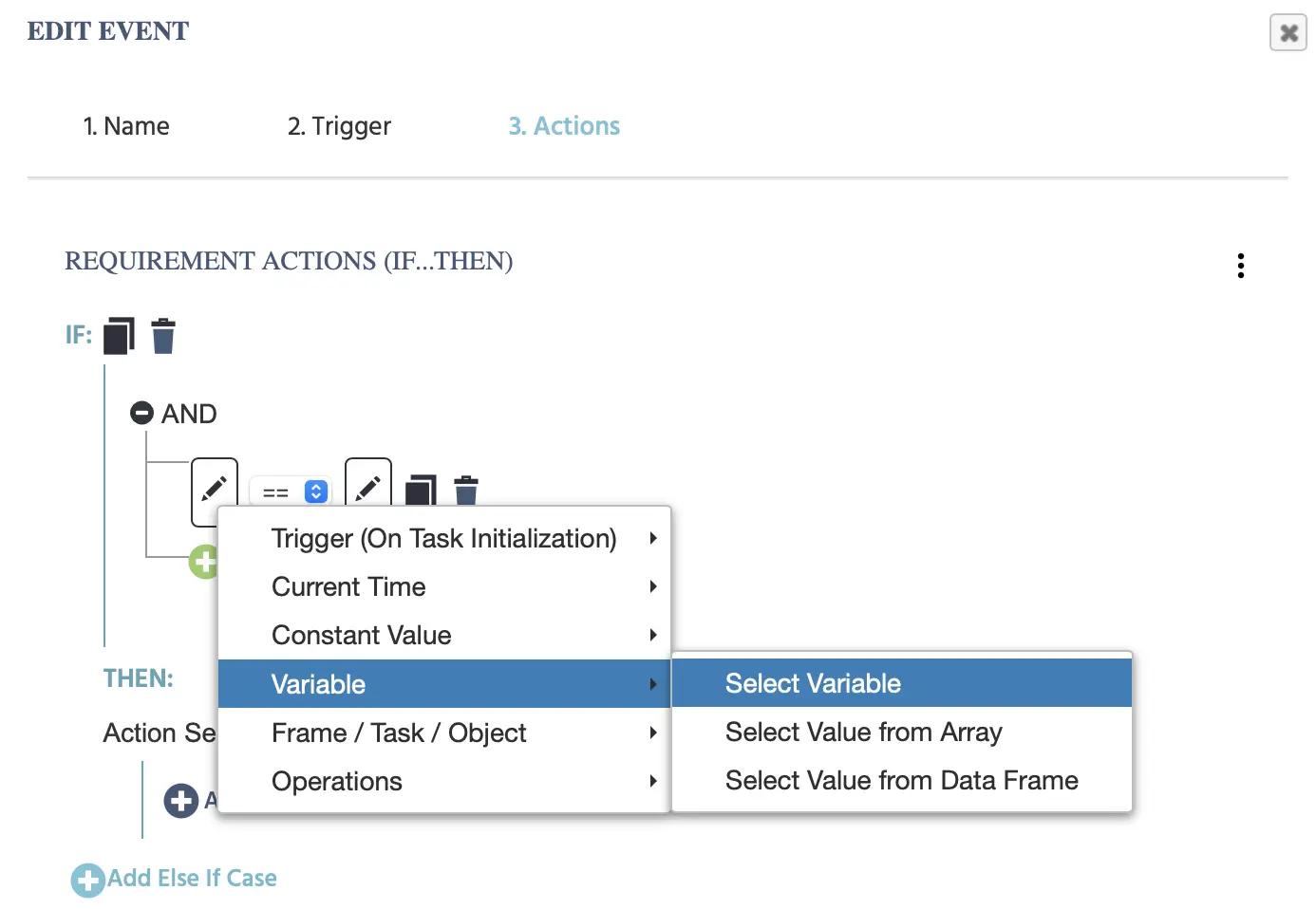 Selecting a variable