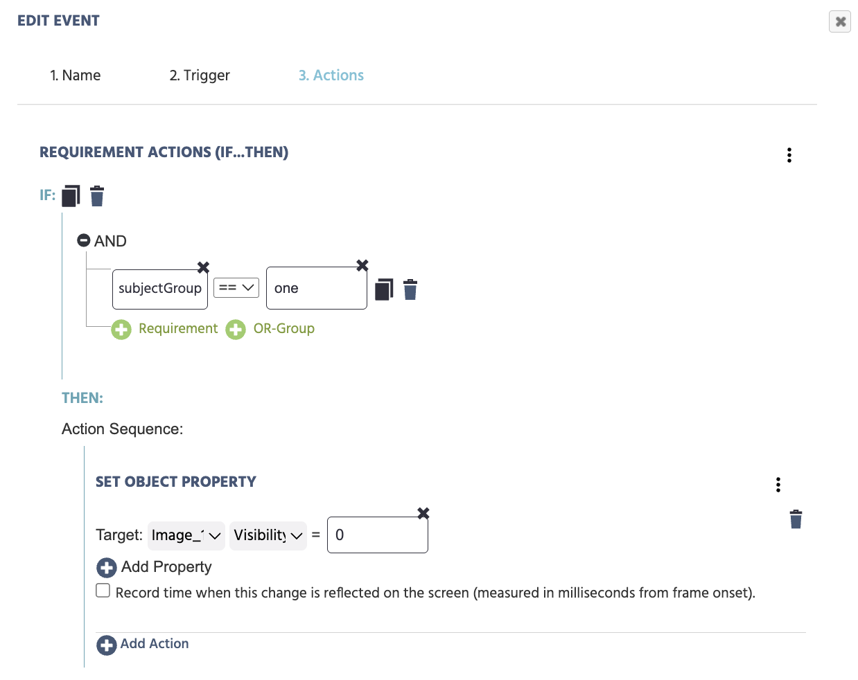 特定のグループが画像を見ないアクションの作成