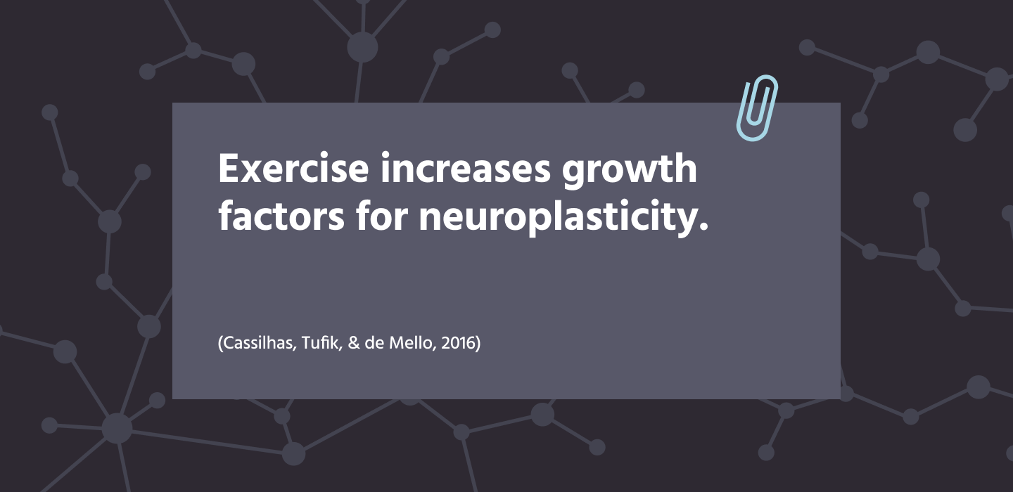 Blog quote about how excercise increases neuroplasticity