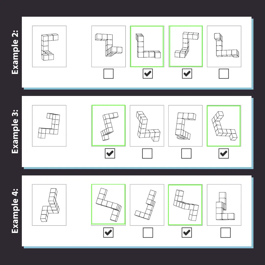 Beispiel eines Versuchsaufbaus der Mental Rotation Task online in Labvanced.