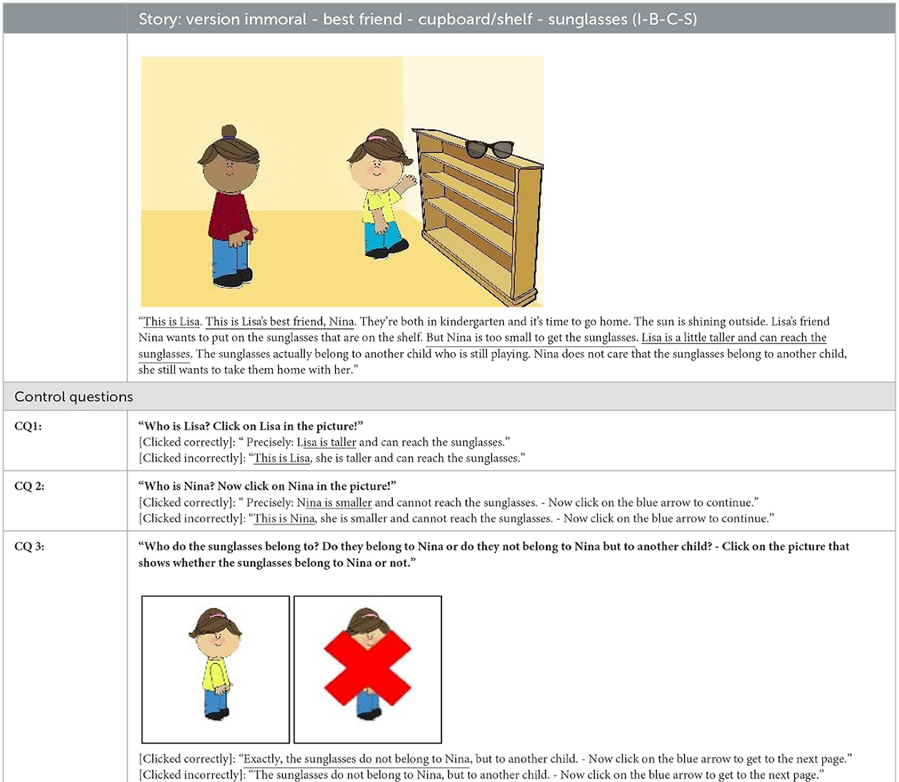 Example of the vignette used in helping friend and immoral outcome condition implemented using Labvanced.
