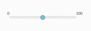 Das Slider-/Range-Element, das zur Erhebung von Fragebogendaten verwendet wird.