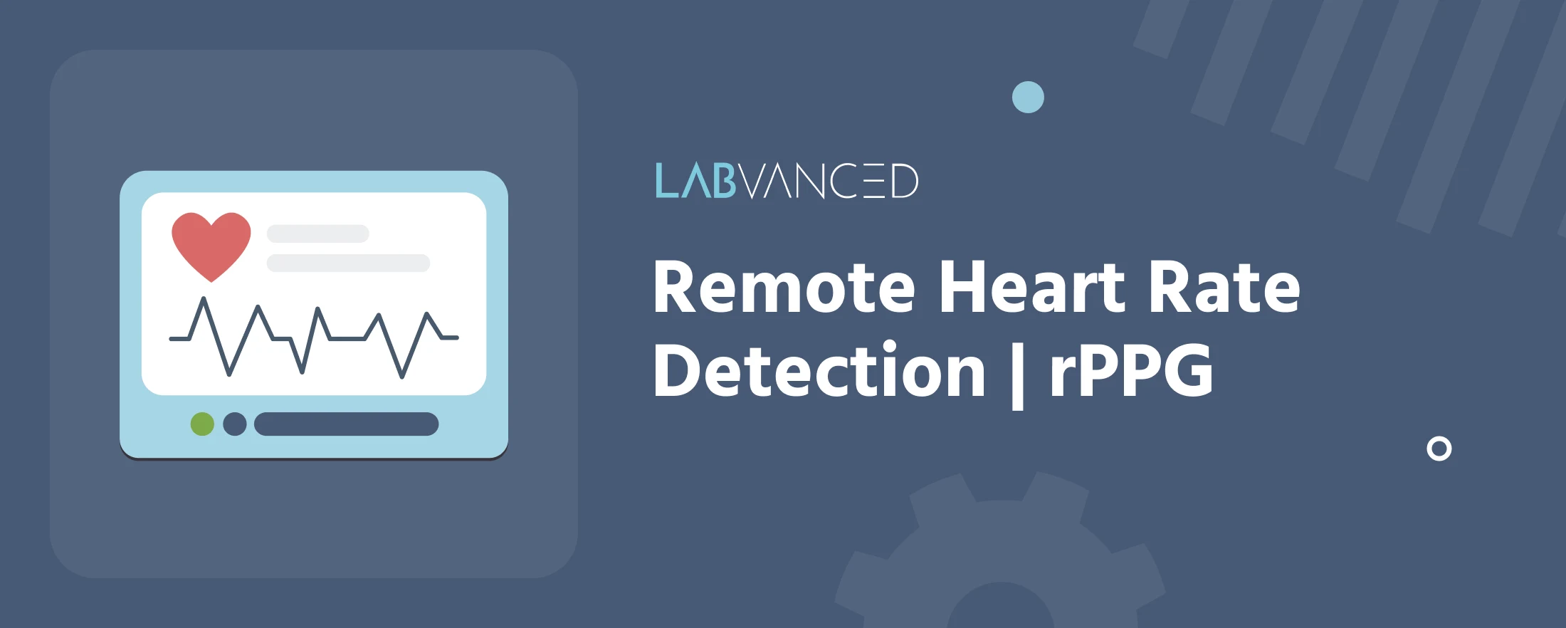 Illustration of a heart symbolizing remote photoplethysmography (rPPG) technology in Labvanced, used for quantifying remote heart reate (BPM) in experimental research.