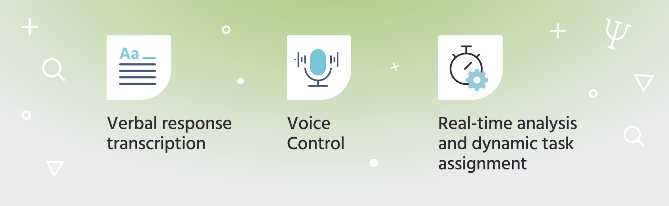 Representación de los diversos casos de uso de la transcripción de texto en Labvanced para realizar investigaciones en comportamiento y lingüística.